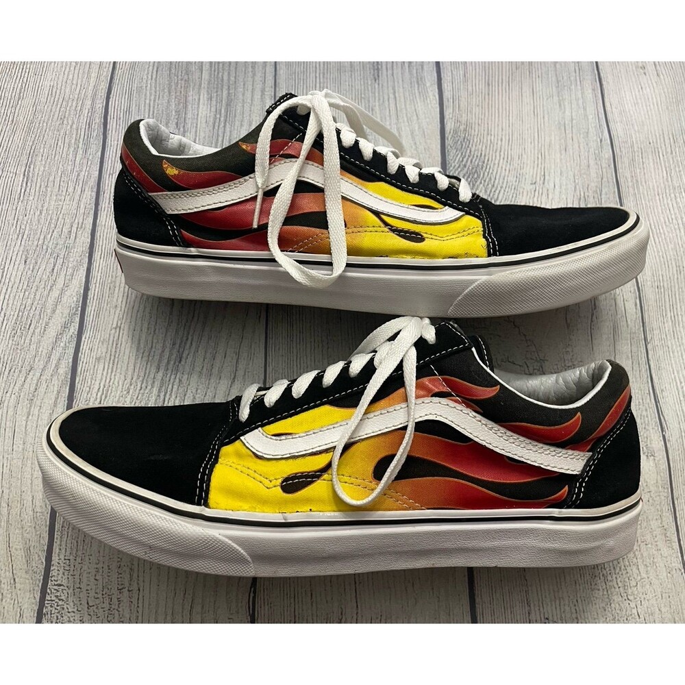 Flames Vans Off The Wall Men’s Shoes, Size Adult 11